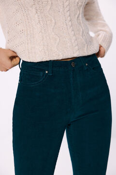 Springfield Pantalón pana kick flare verde
