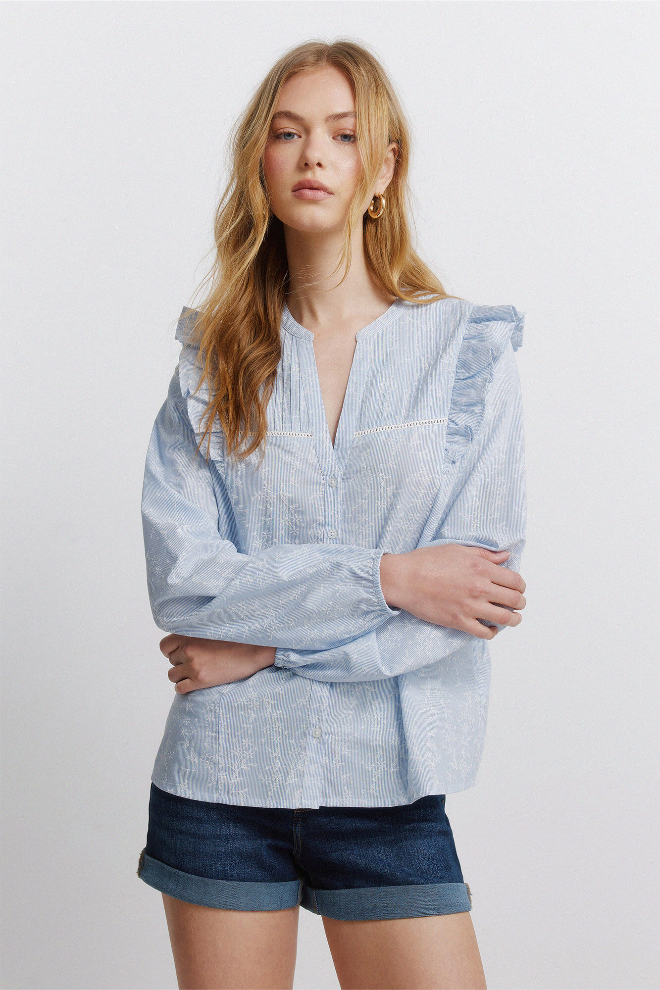 Springfield Camisa rom&aacute;ntica con volantes