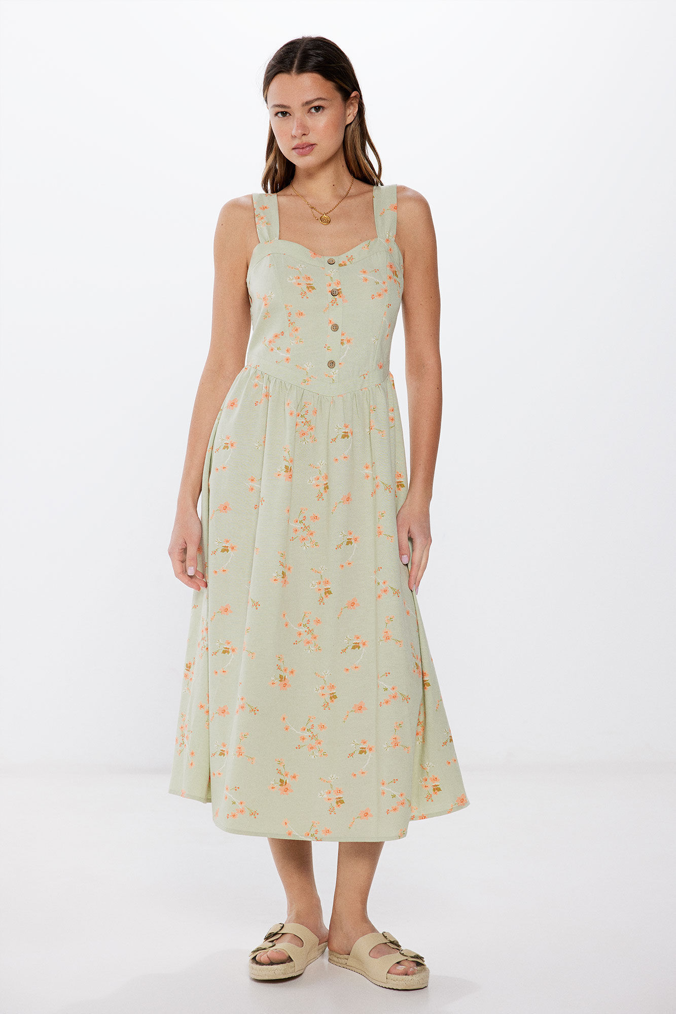 Vestido midi corsetero Vestidos para mujer Springfield MX