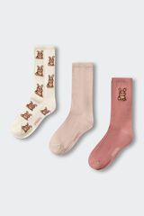 Springfield Kids Pack calcetines osos ni&ntilde;a morado/lila