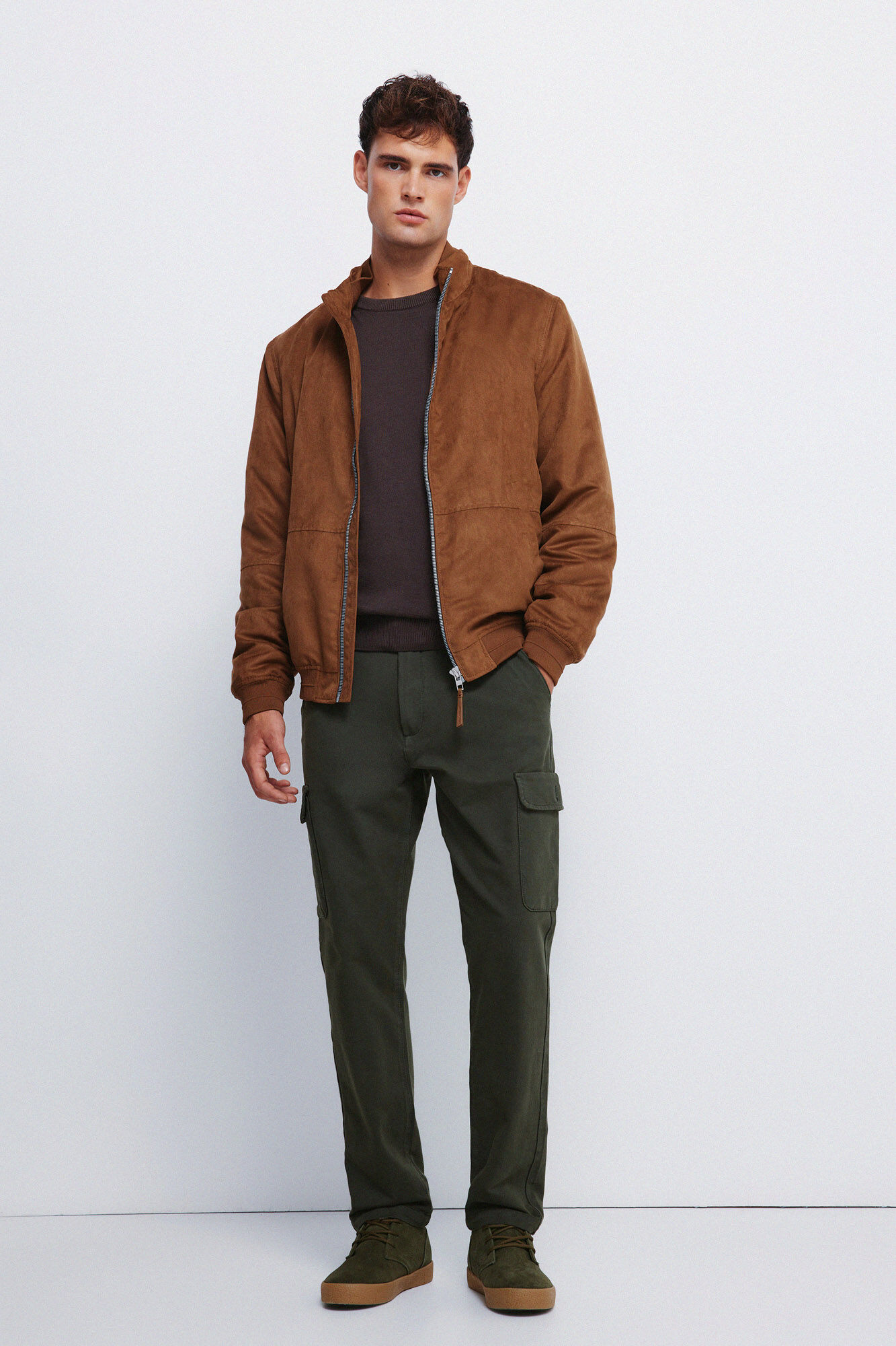 Springfield Chamarra acolchada efecto ante beige