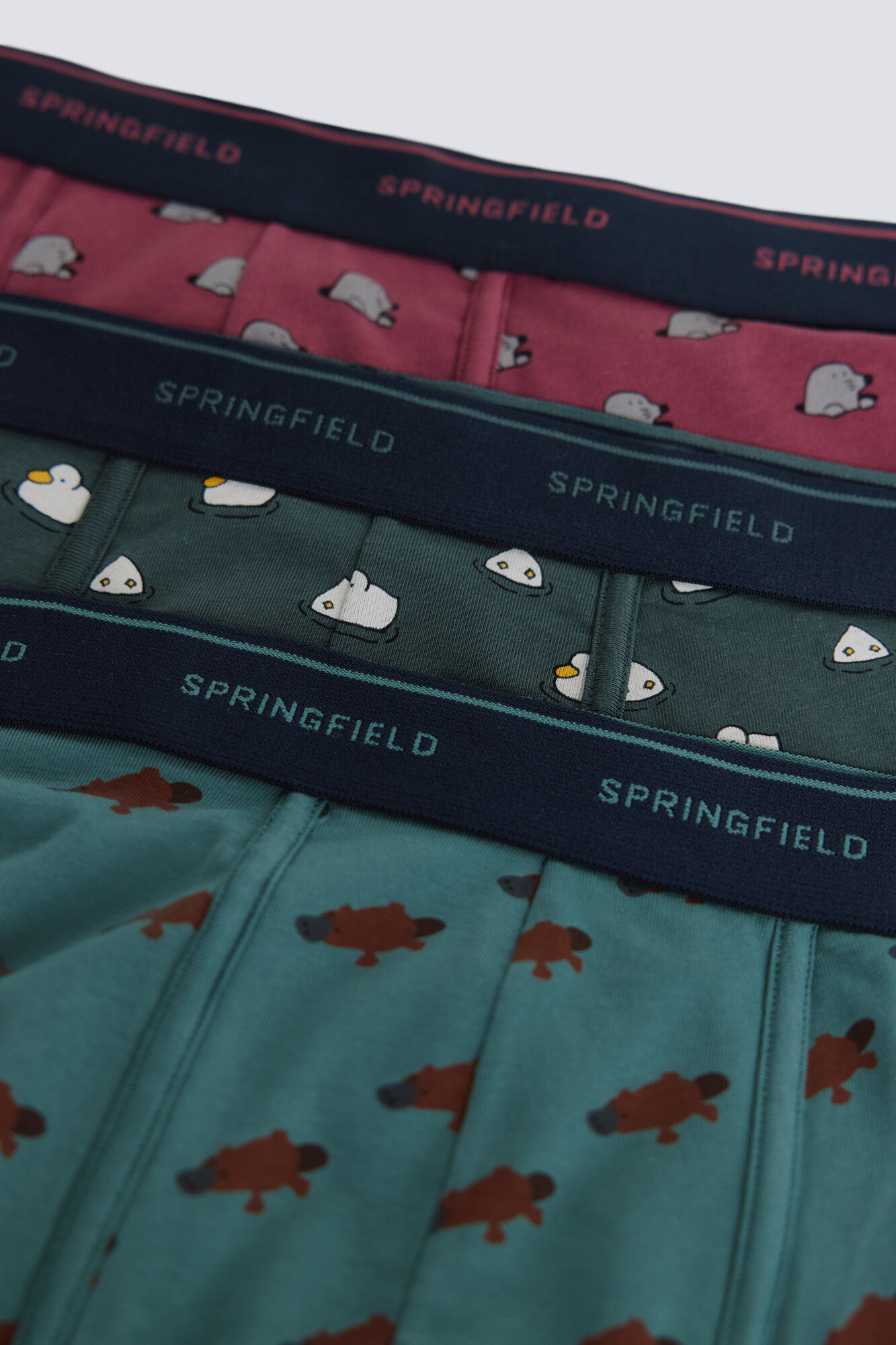 Springfield Pack 3 boxers animales p&uacute;rpura