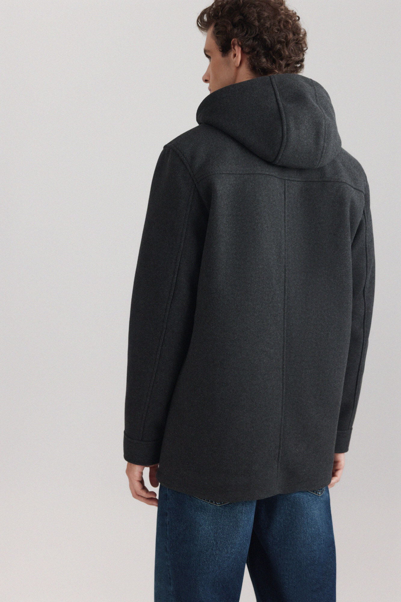 Springfield Parka larga efecto lana gris