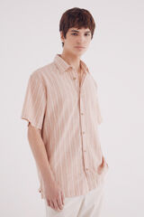Springfield Camisa manga corta lino bolsillo naranja