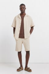Springfield Bermudas de lino relaxed fit beige