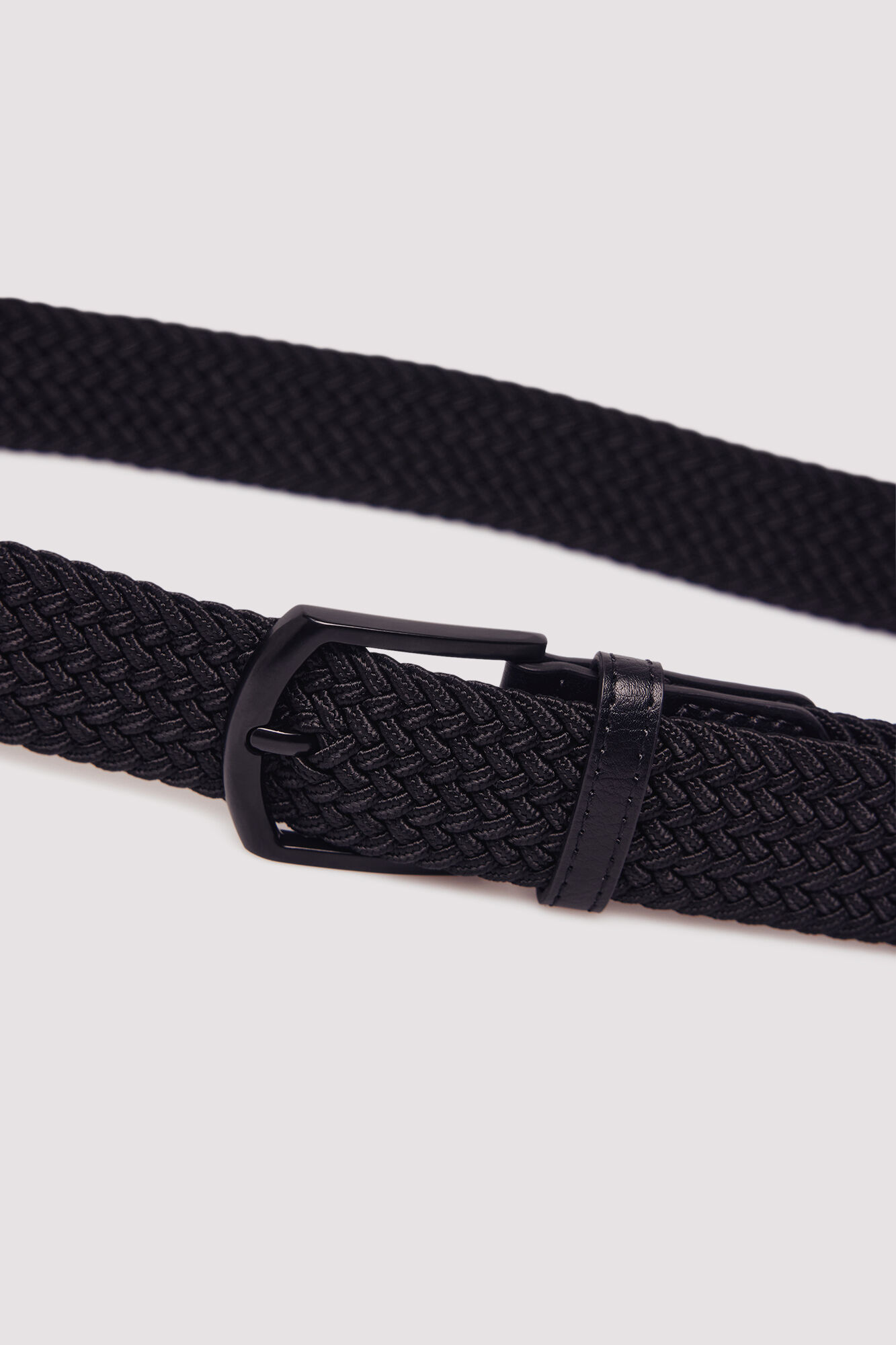 Springfield Cintur&oacute;n trenzado b&aacute;sico negro