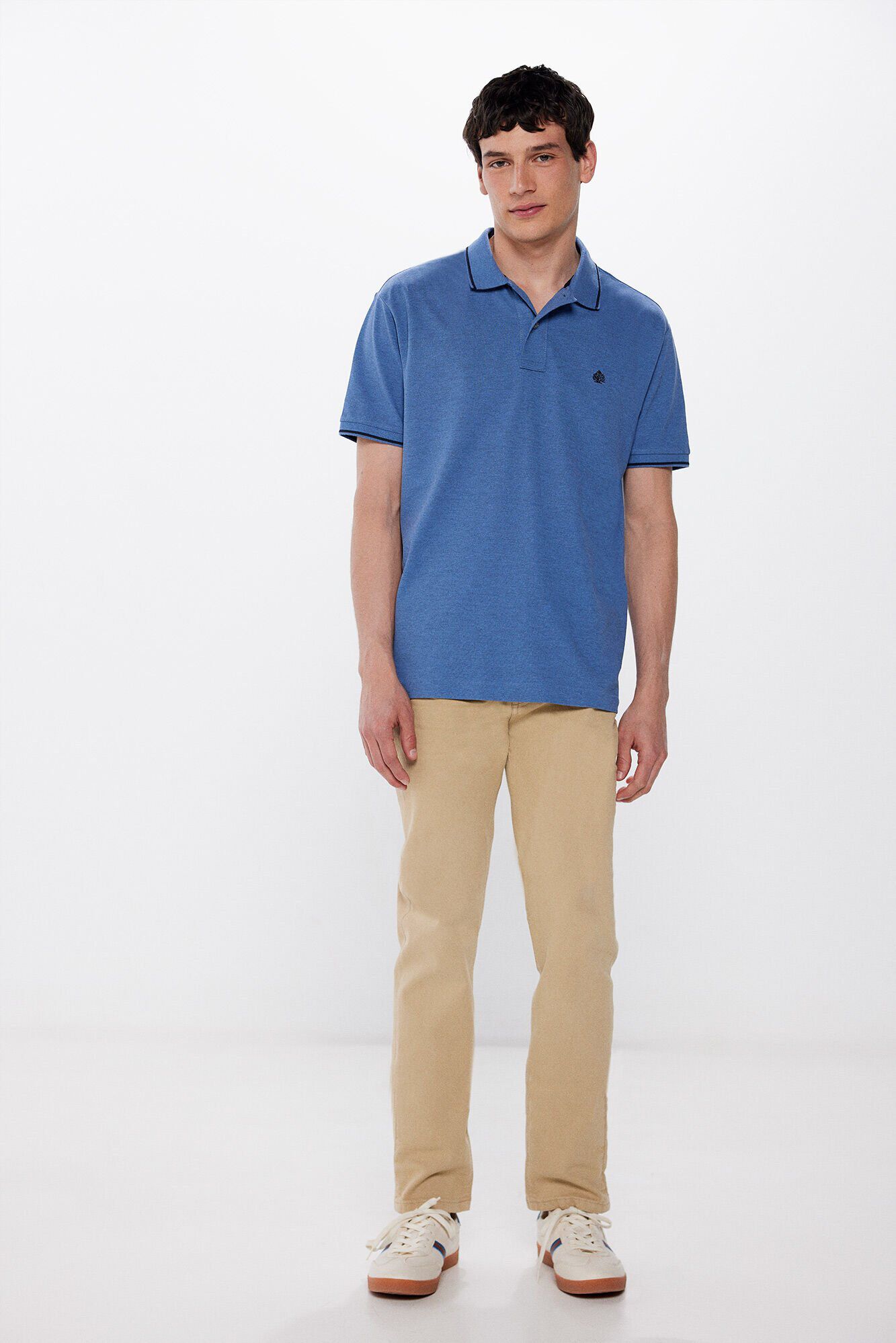 Springfield Polo piqu&eacute; efecto bicolor regular fit azul tinta