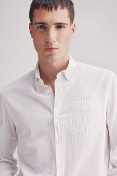 Springfield Camisa seersucker rayas marino