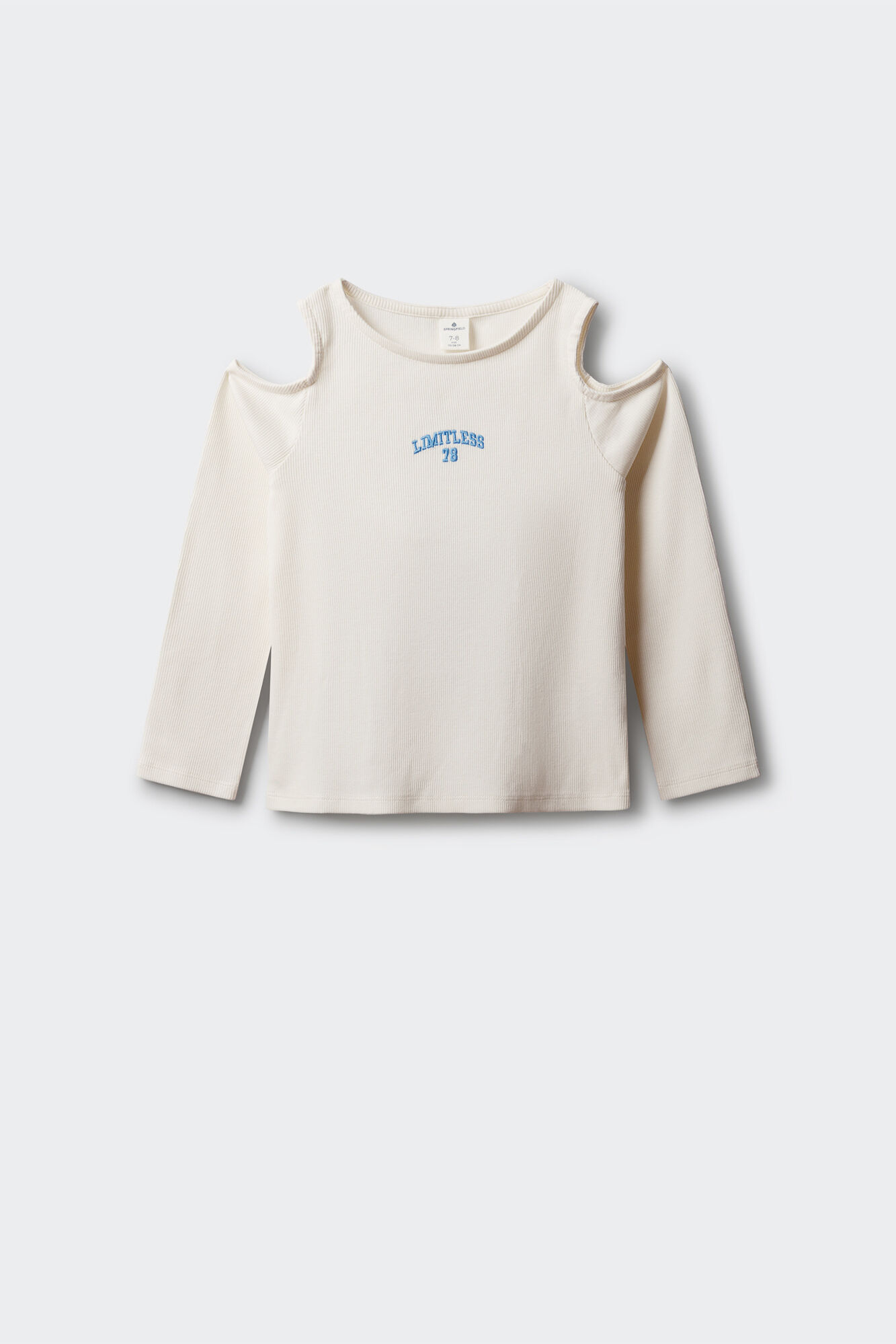 Springfield Kids Playera acanalada manga larga hombro descubierto para ni&ntilde;a