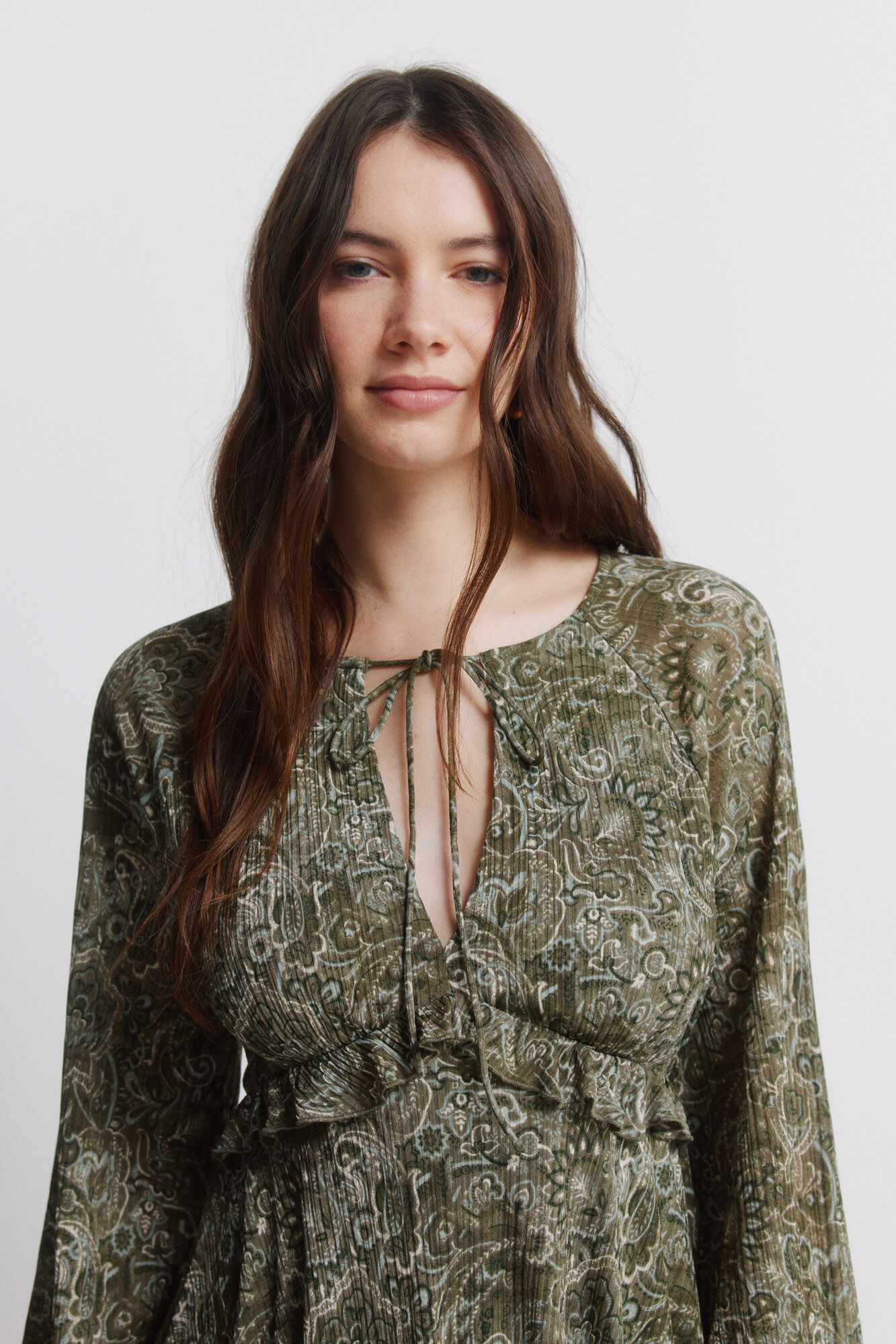 Springfield Vestido corto estampado verde