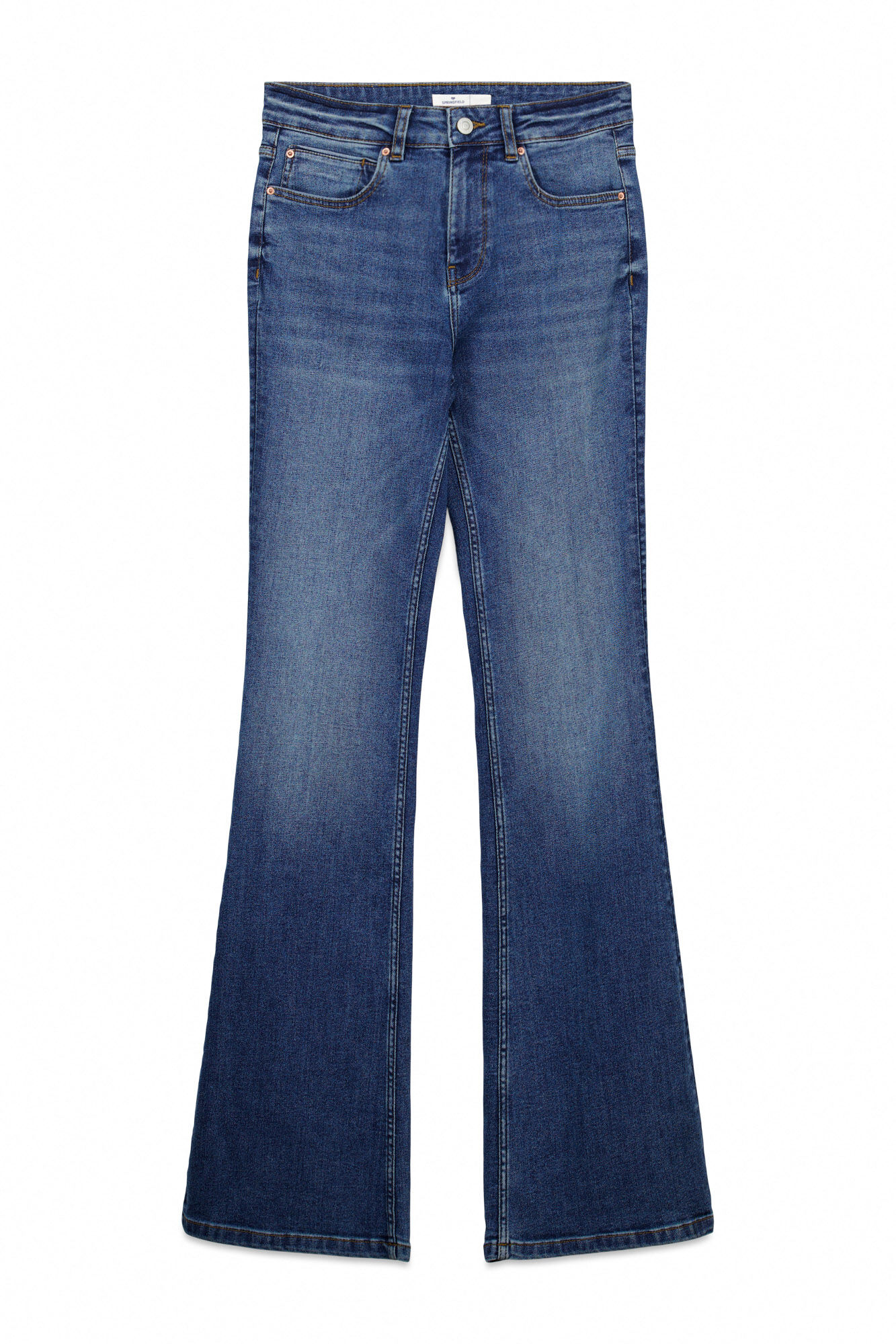Springfield Jeans Low Flare de tiro medio azul