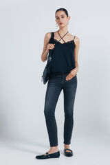 Springfield Jeans ajustados y recortados negro
