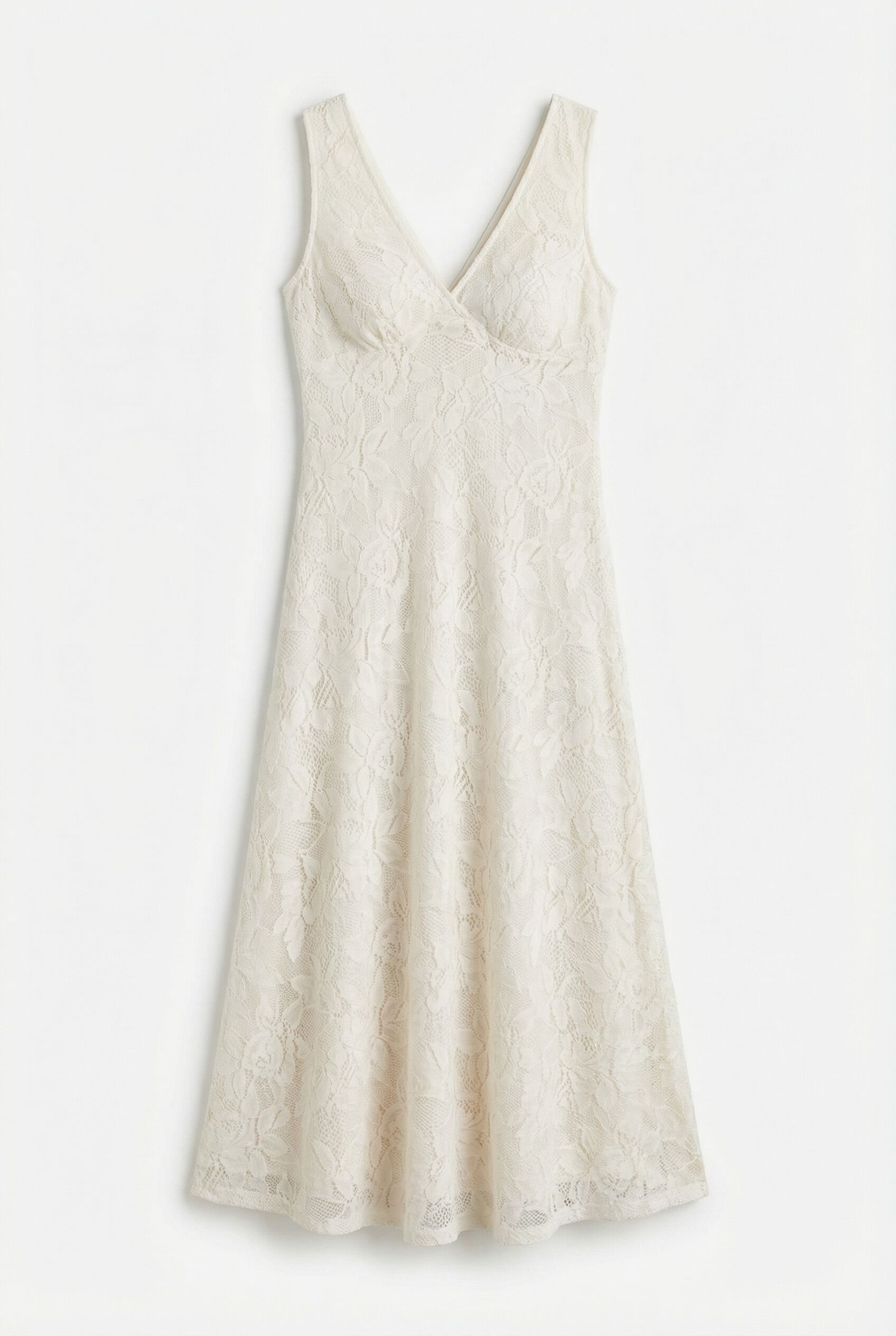 Springfield Vestido de tirantes bordado de flor beige