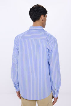 Springfield Camisa popelín rayas azul tinta
