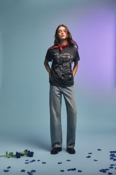 Springfield Playera gráfica gris