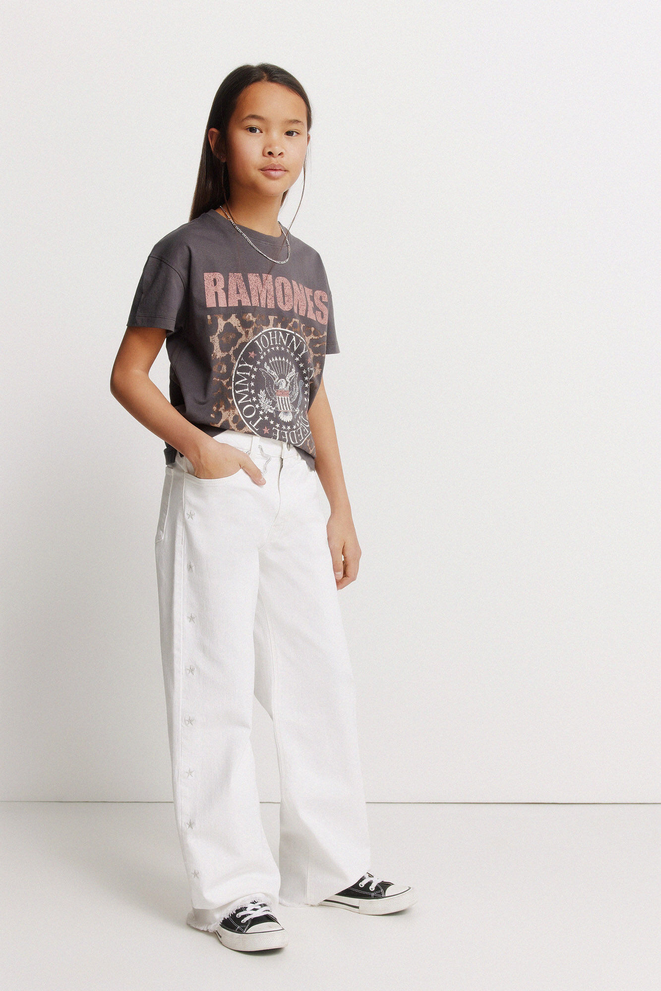 Springfield Kids Playera Ramones ni&ntilde;a gris