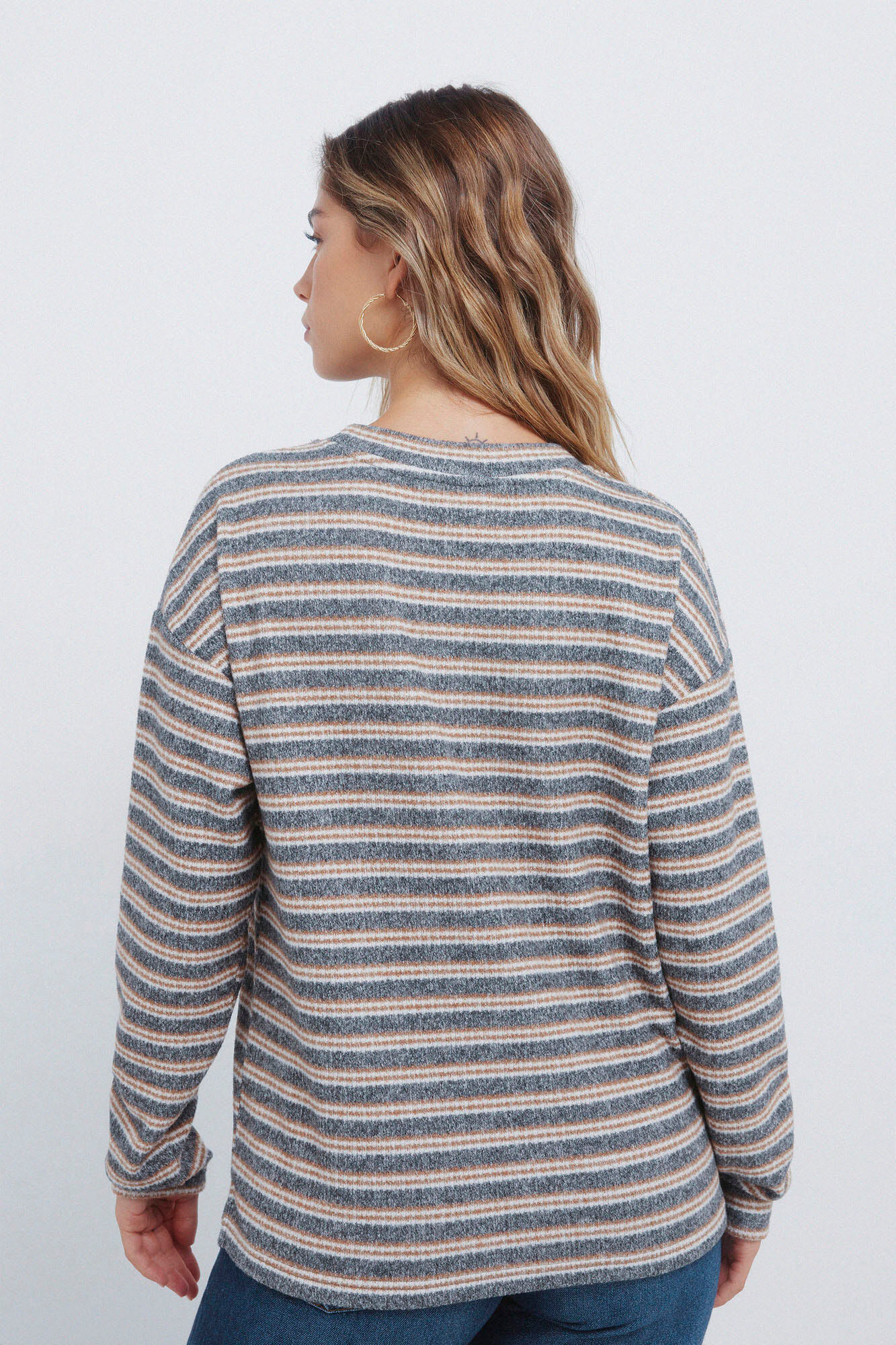 Springfield Jersey chenilla doble raya nude