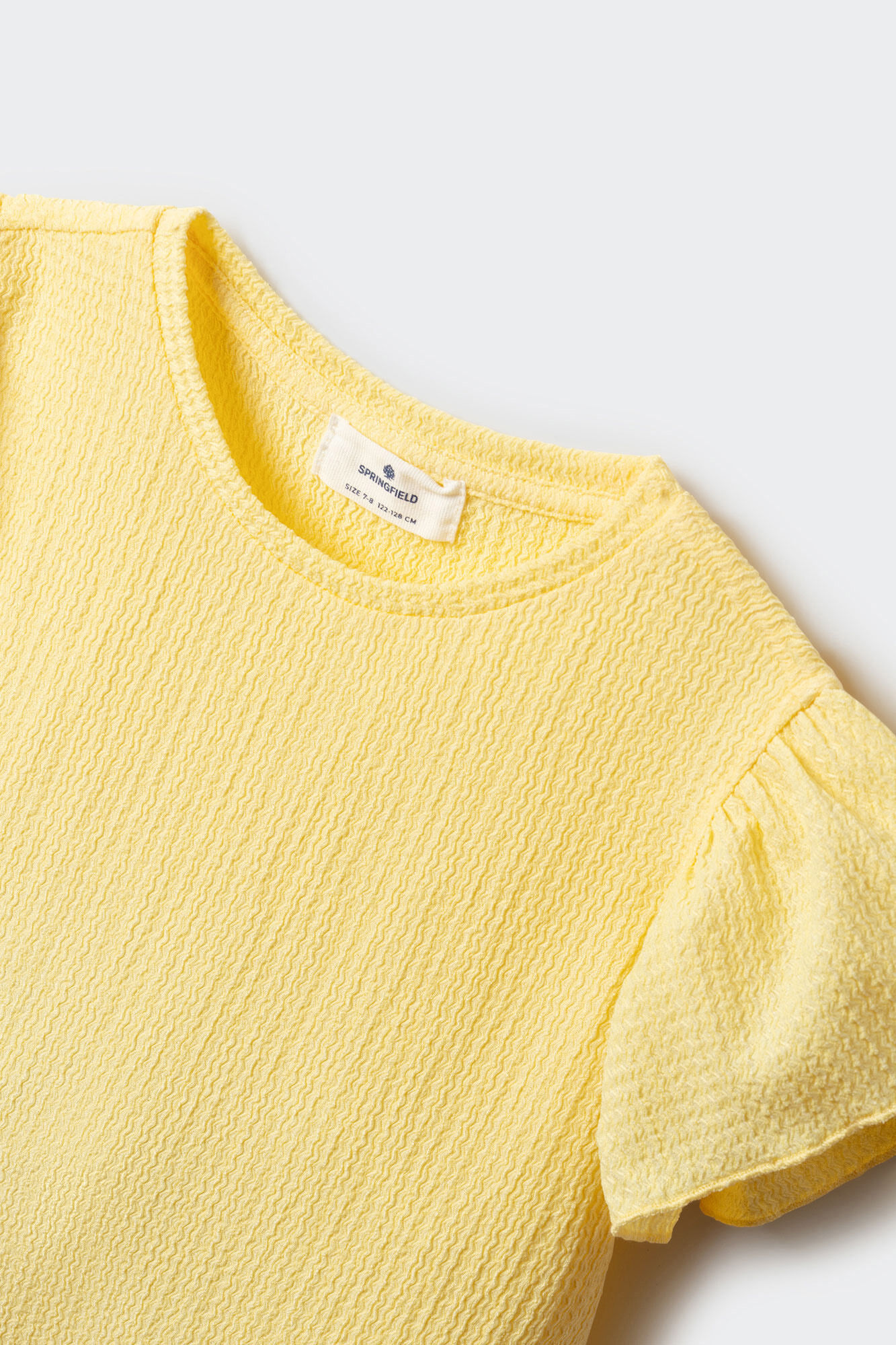 Springfield Kids Playera de manga corta con volantes para ni&ntilde;a amarillo
