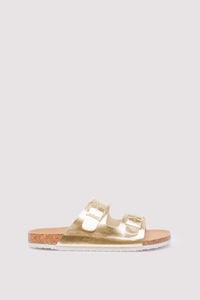 Springfield Sandalia hebillas dorada beige
