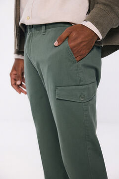 Springfield Pantalón cargo confort slim fit verde