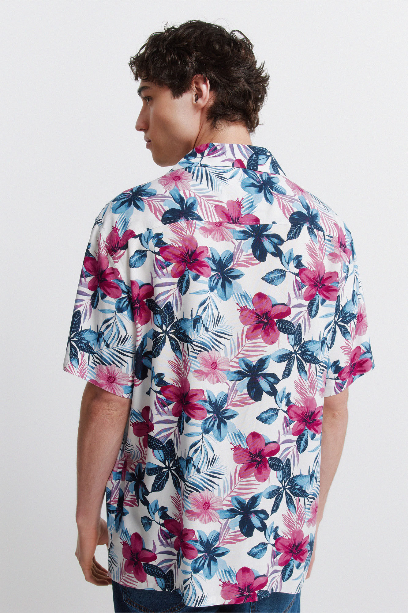Springfield Camisa de manga corta de viscosa estampada multicolor