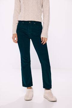 Springfield Pantalón pana kick flare verde