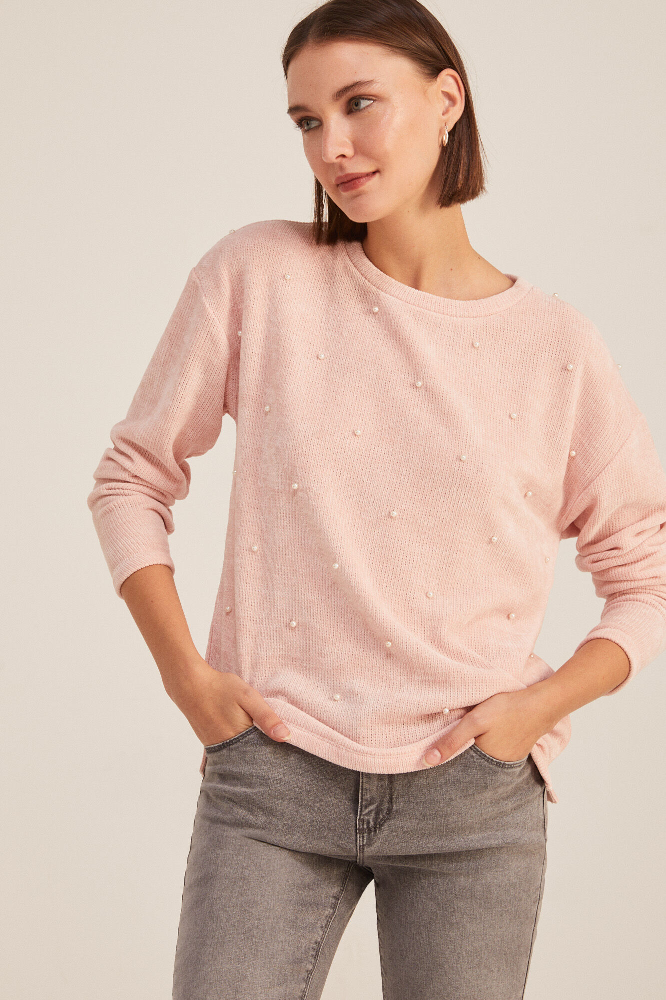 Springfield Playera Chenilla Perlas rosa