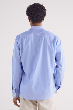 Springfield Camisa popelín rayas vestir azul indigo