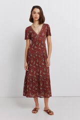 Springfield Vestido midi estampado cenefa coral