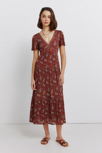 Springfield Vestido midi estampado cenefa