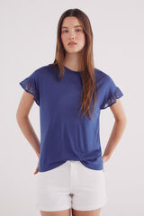 Springfield Playera manga volante plumetí estampado