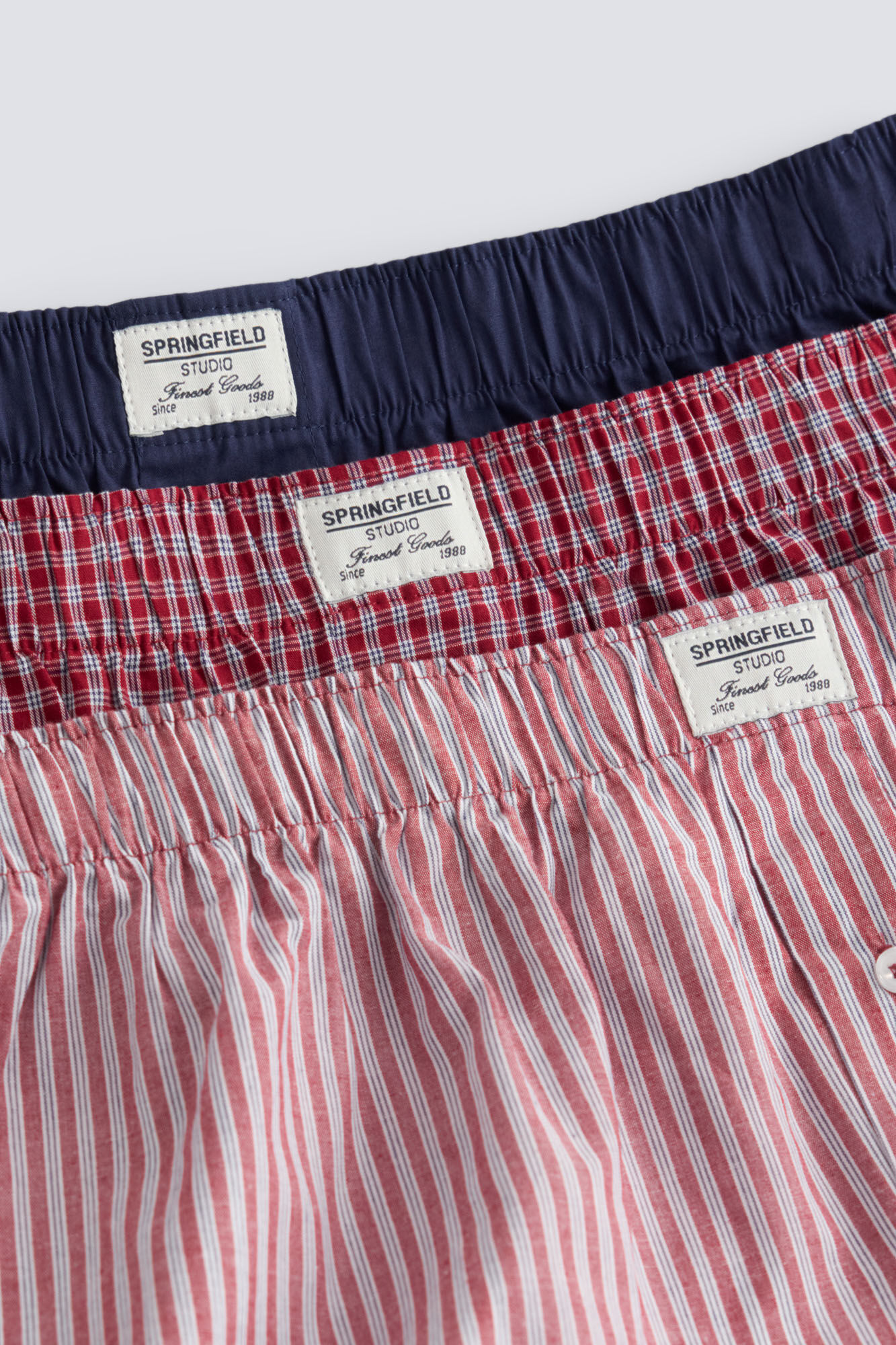Springfield Pack de 3 calzones de popel&iacute;n estampados rojo