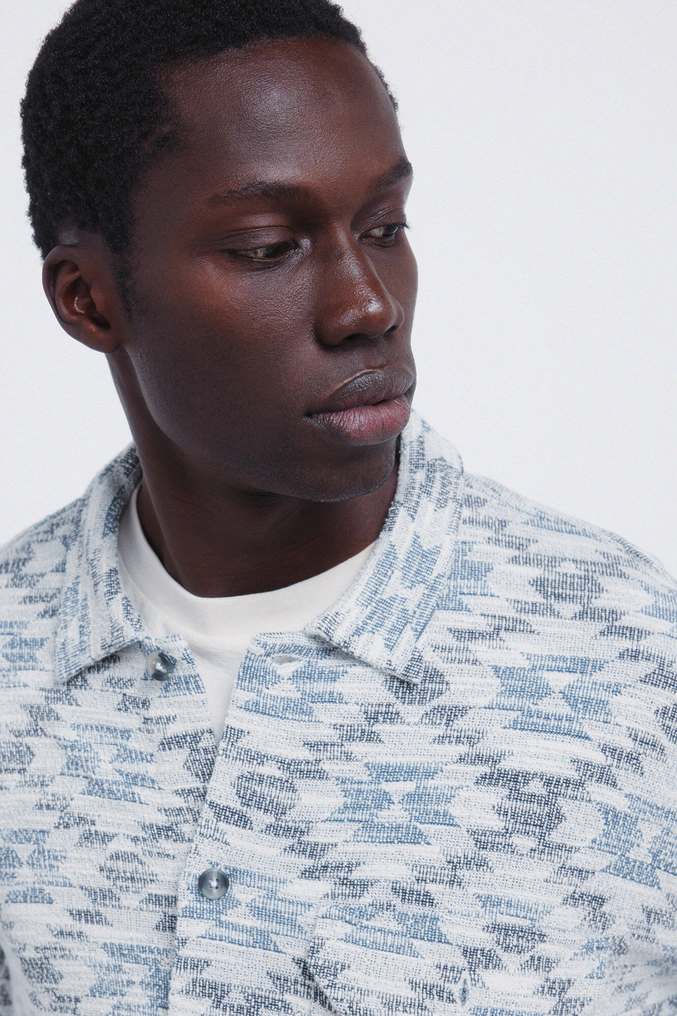 Springfield Camisa de jacquard &eacute;tnica azulado