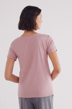 Springfield Playera rayas texto rosa