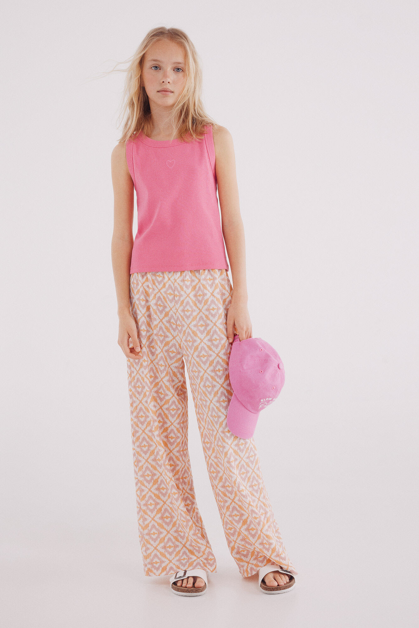Springfield Kids Pantal&oacute;n estampado fluido ni&ntilde;a fucsia
