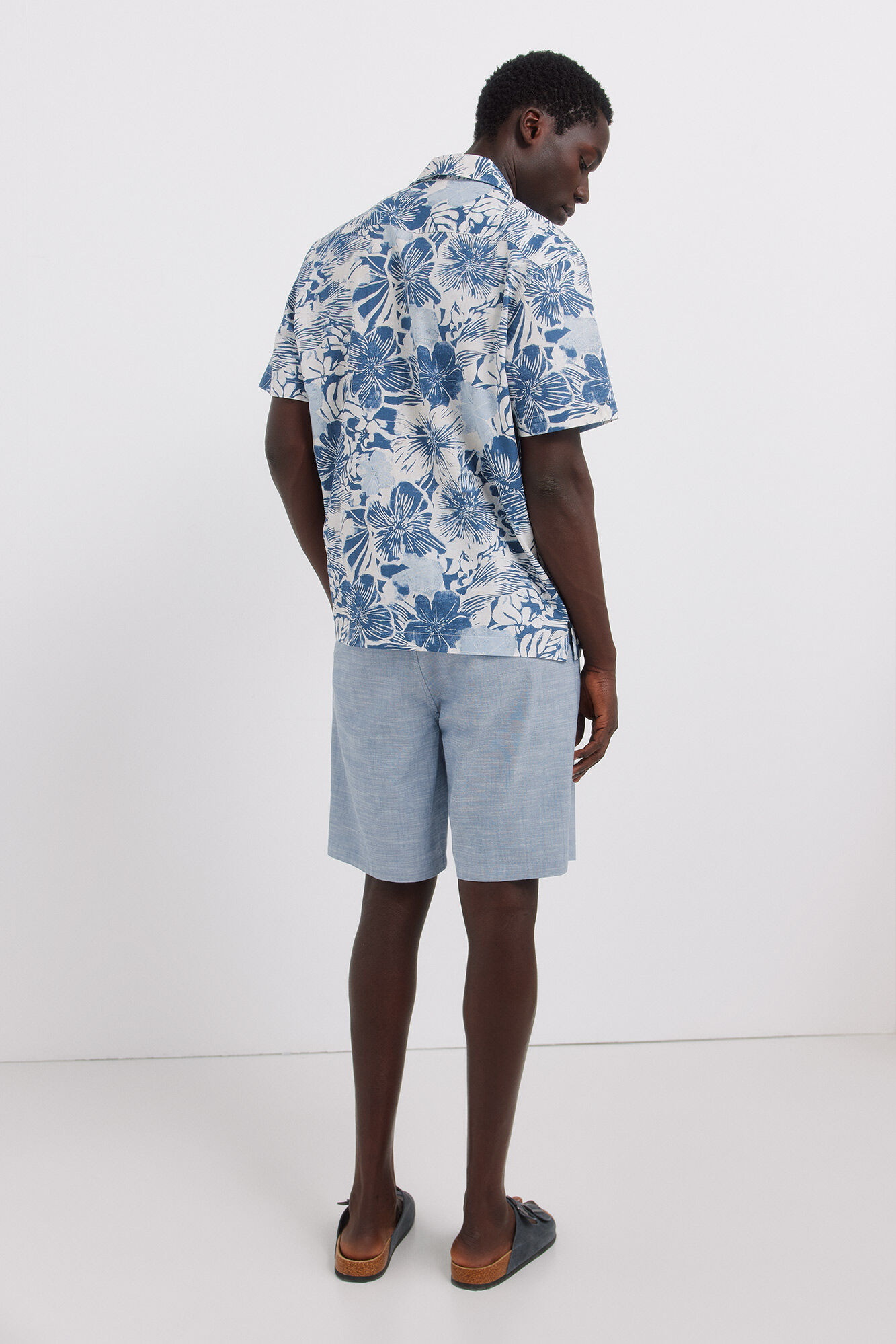 Springfield Bermudas chambray slim fit azul