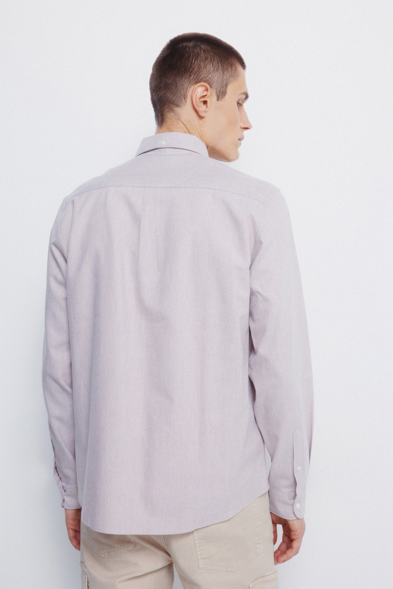 Springfield Camisa Oxford de Tencel beige