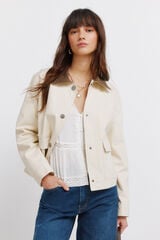 Springfield Chamarra corta de algod&oacute;n beige beige