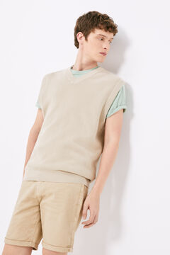 Springfield Bermuda vaquera 5 bolsillos slim lavada beige