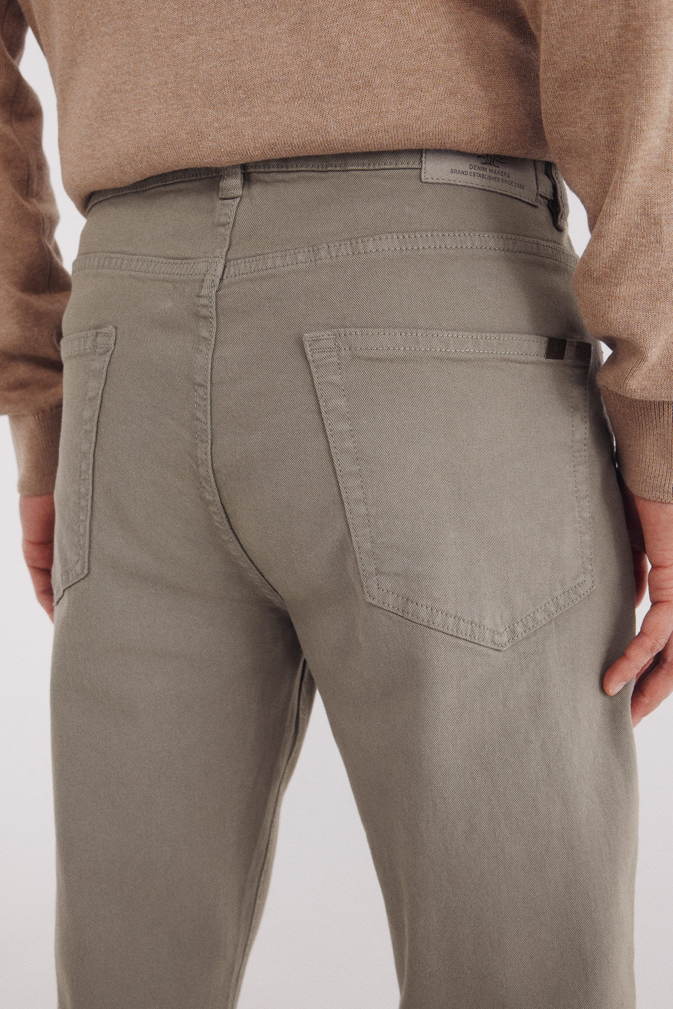 Springfield Pantal&oacute;n slim fit de 5 bolsillo kaki