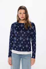 Springfield Playera combinada estampada azulado