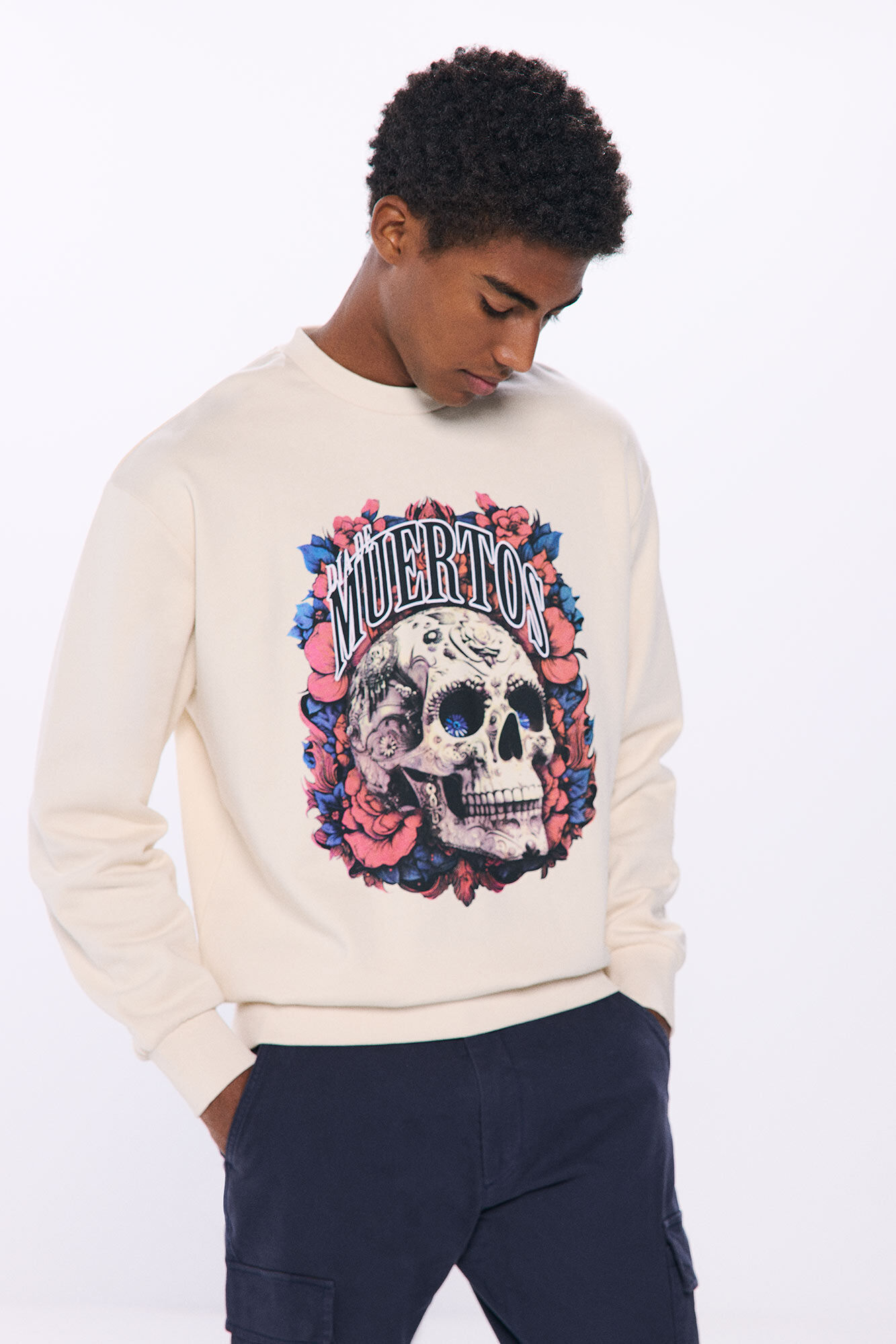 Springfield Sudadera dia de muertos blanco