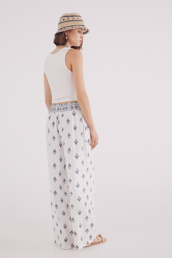 Springfield Pantalón fluido estampado estampado