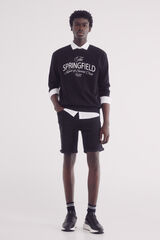 Springfield Bermuda vaquera básica negra slim fit negro