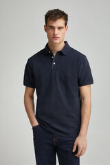 Springfield Polo piqué contraste tapeta slim fit marino