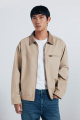 Springfield Chamarra algodón lavada contraste beige