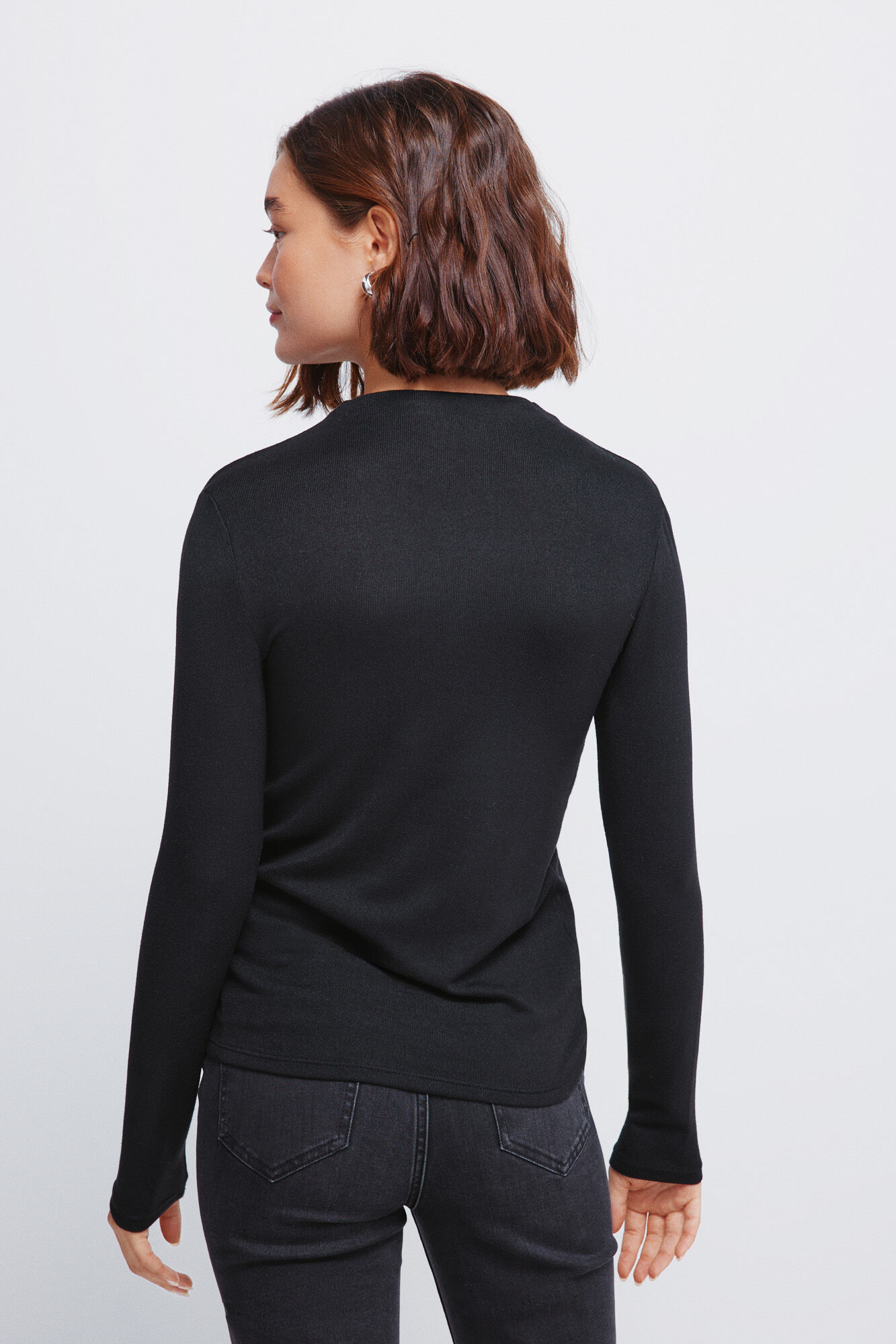 Springfield Playera de cuello Perkins de soft touch negro