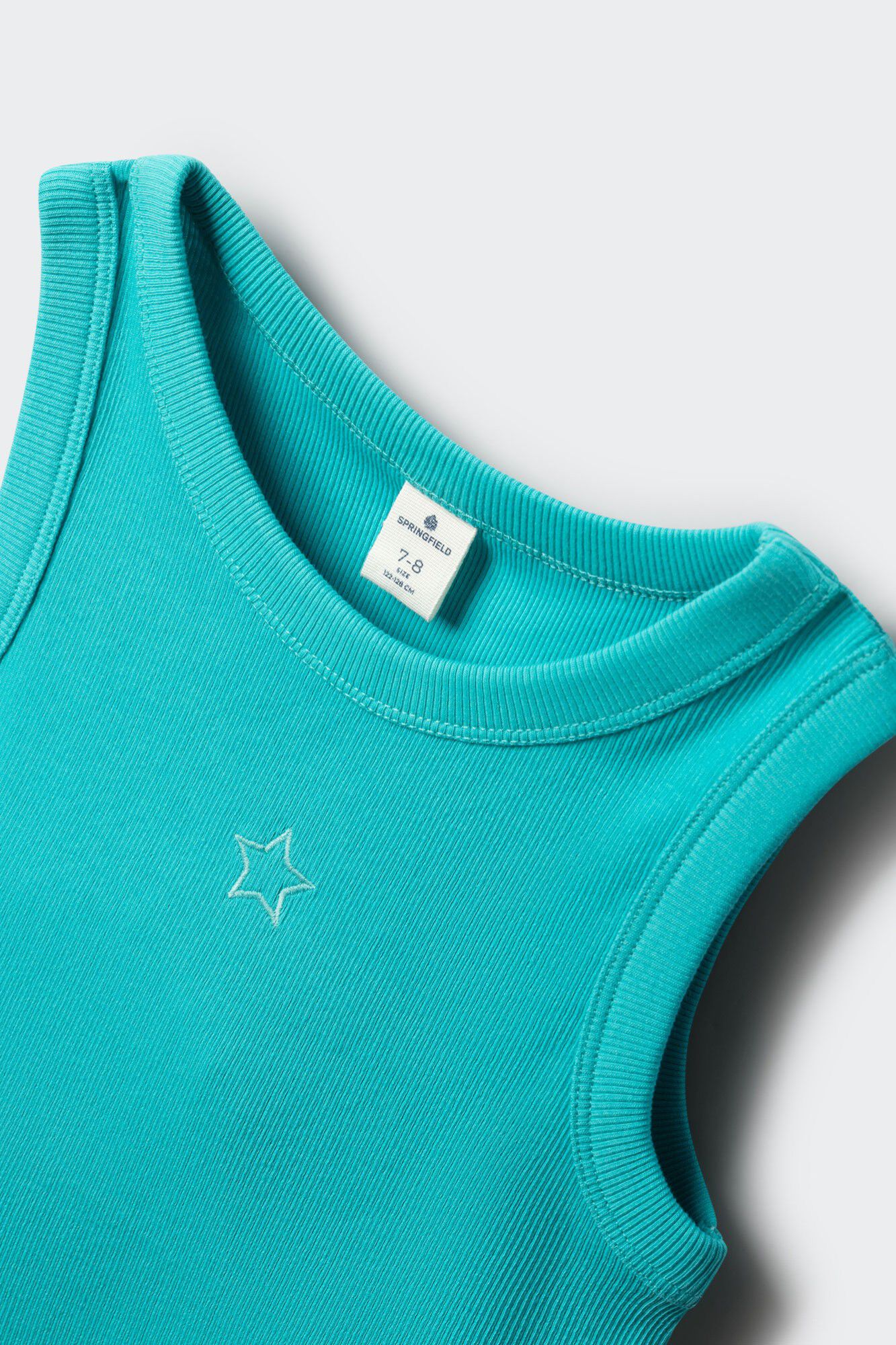 Springfield Kids Top de rib bordado de estrella para ni&ntilde;a verde