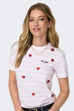 Springfield Playera de manga corta y cuello redondo marfil
