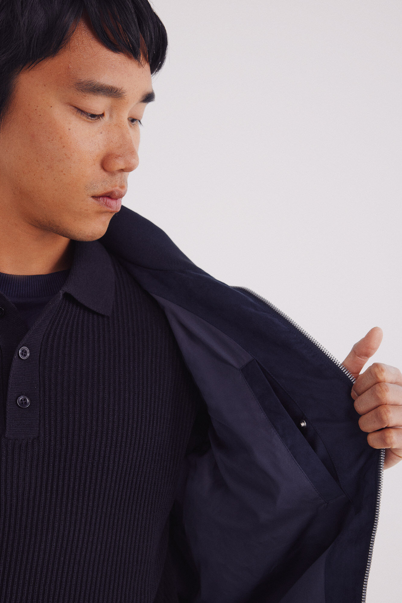 Springfield Chamarra efecto ante azul